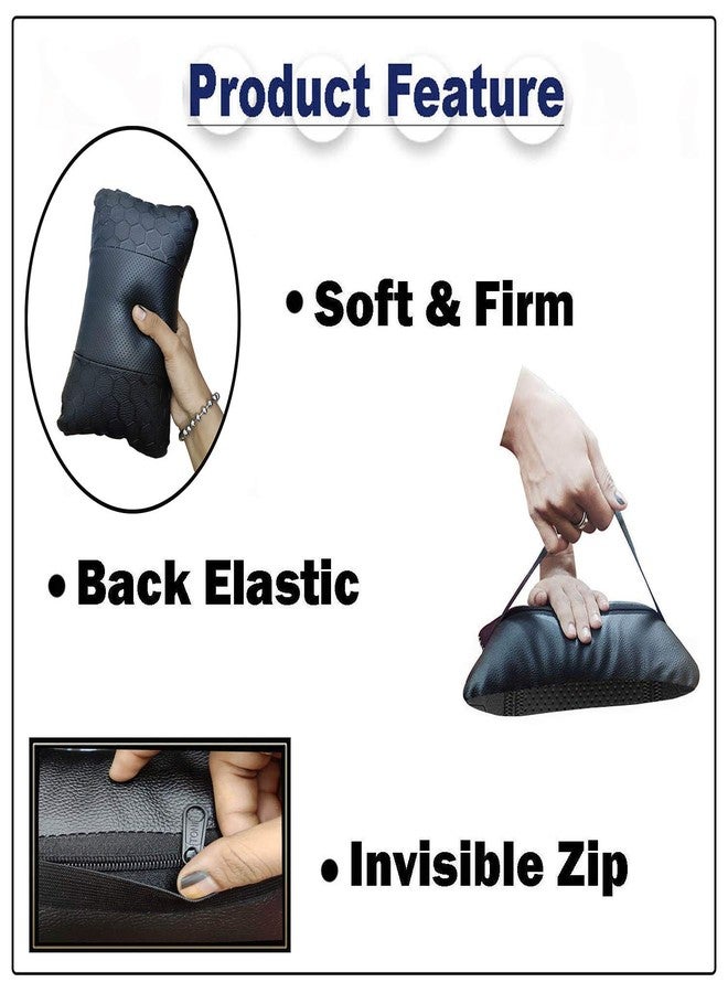 Adroitz Car Neck Rest Football Design Black Pillow/Cushion (Set of 2) for i20 Active_PR304 - Image 3